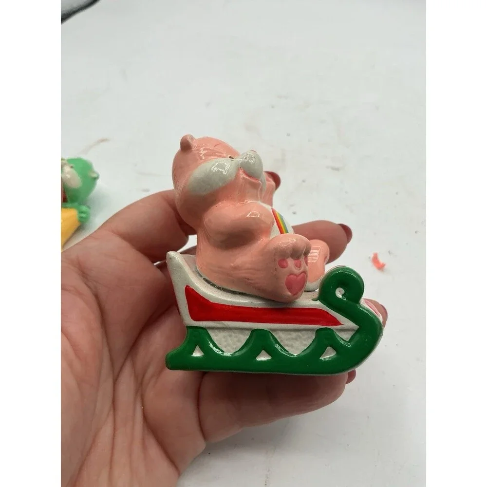 Vintage Care Bears Ceramic Christmas Ornaments Lot of 2 Wish Bedtime Bear